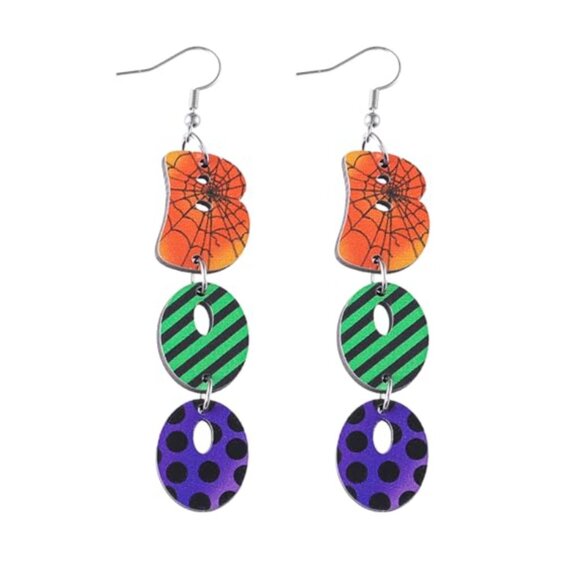 BOO Halloween Fall Earrings - Picture 1 of 4